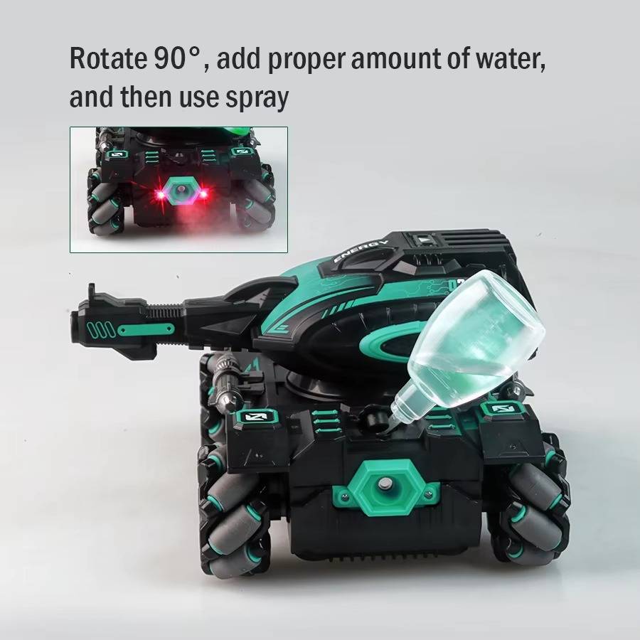 Water-Spraying RC Stunt Tank with Watch Remote