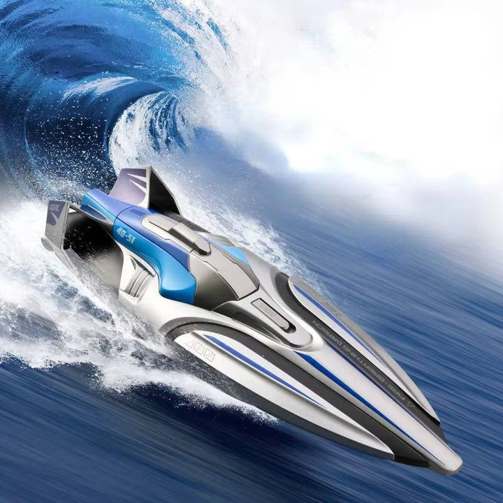 High-Speed RC Boat with Twin Motors and LED Lights, 35 km/h