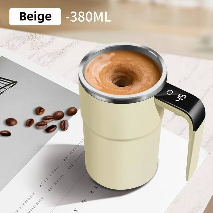 Self-Stirring Heated Travel Mug with Temperature Display