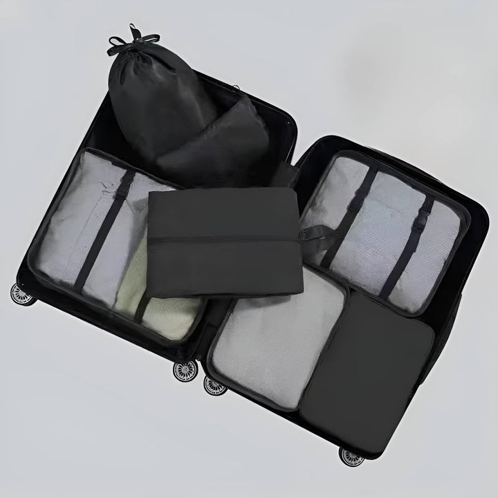 7-Piece Packing Cube Set with Mesh Windows for Travel