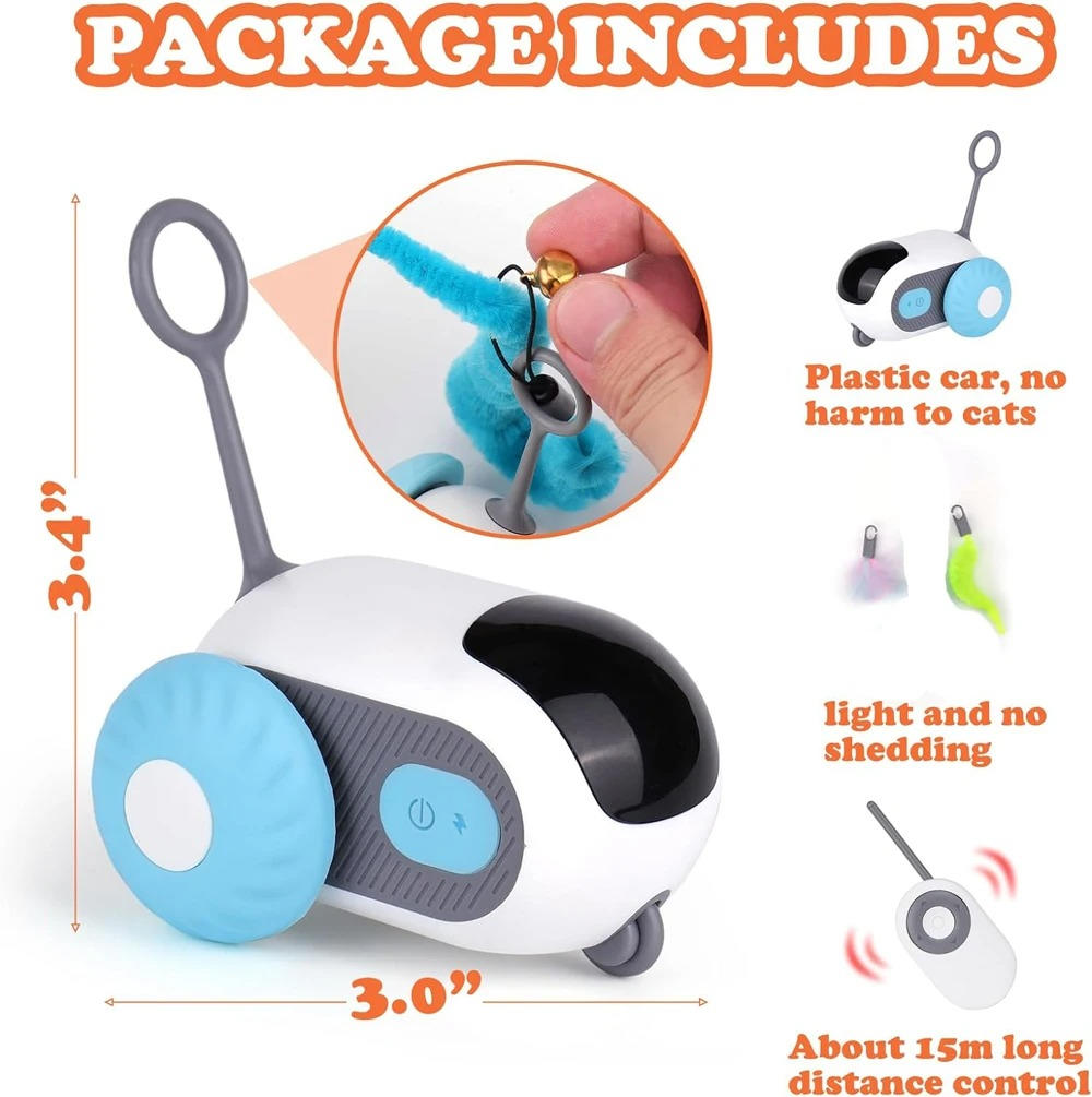 Remote Control Cat Toy with Obstacle-Avoiding Auto Mode