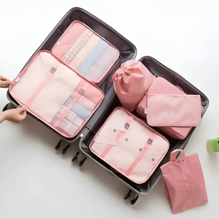 7-Piece Packing Cube Set with Mesh Windows for Travel