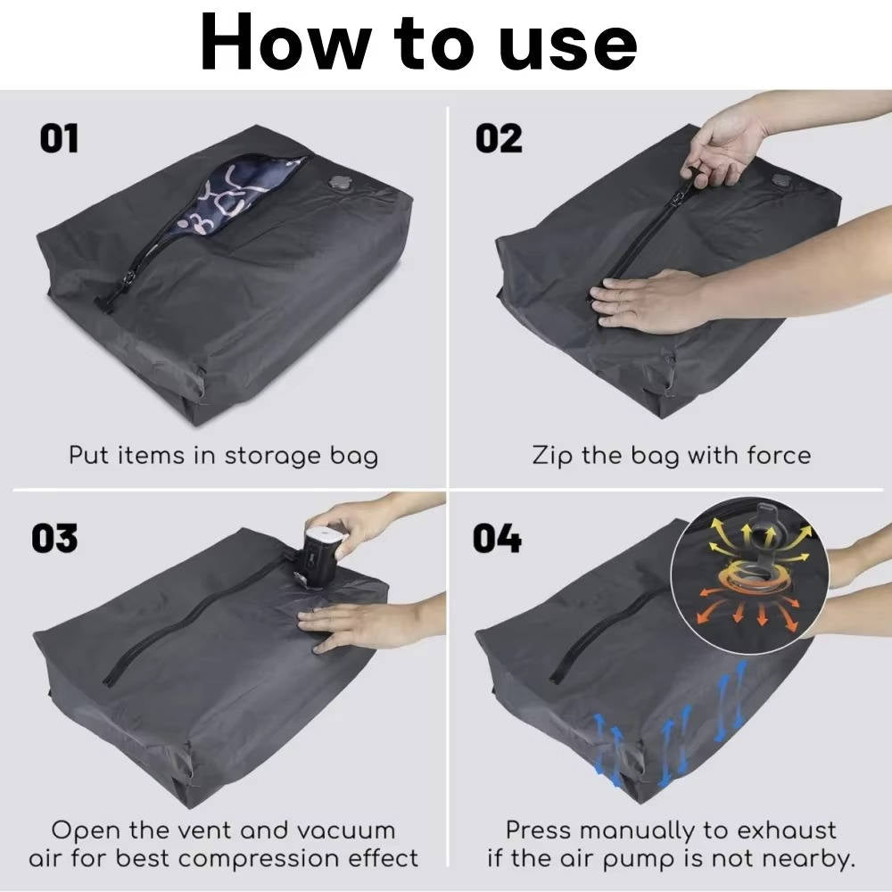 Travel Vacuum Pump with Two Compression Bags and Torch