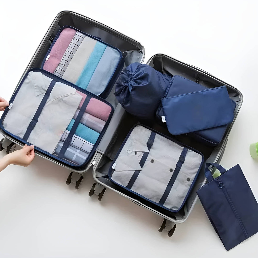 7-Piece Packing Cube Set with Mesh Windows for Travel