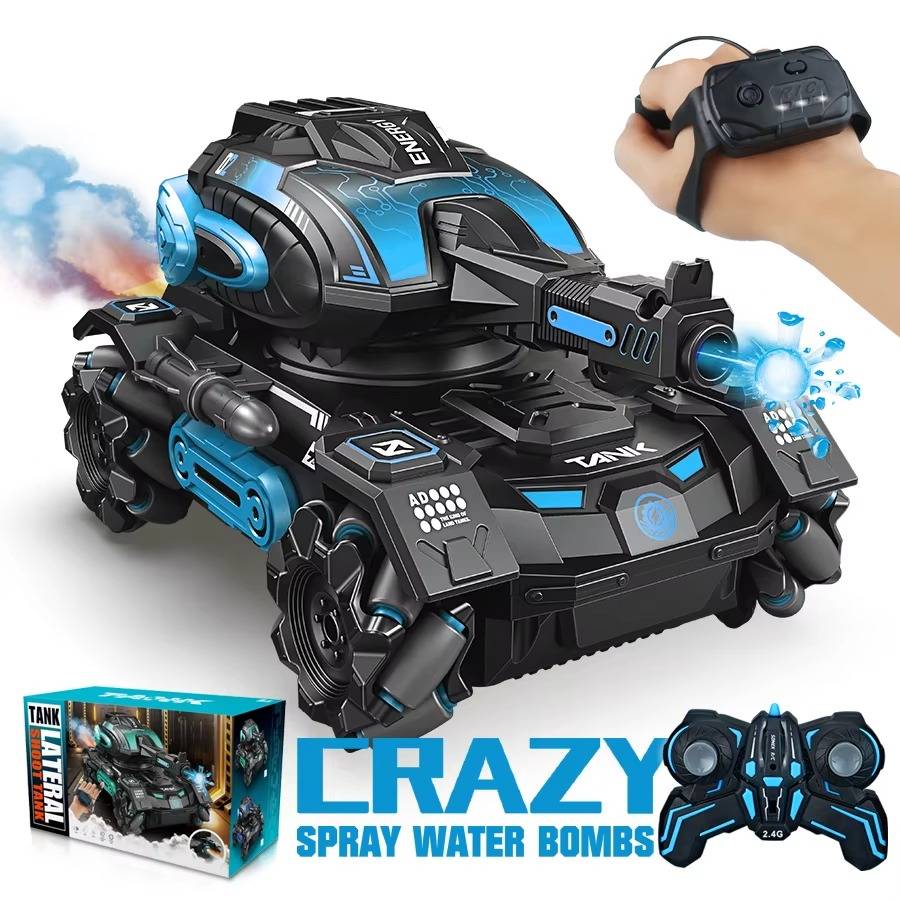 Water-Spraying RC Stunt Tank with Watch Remote