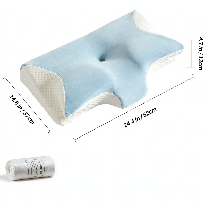 Contoured Butterfly Neck Pillow with Medium-Firm Support