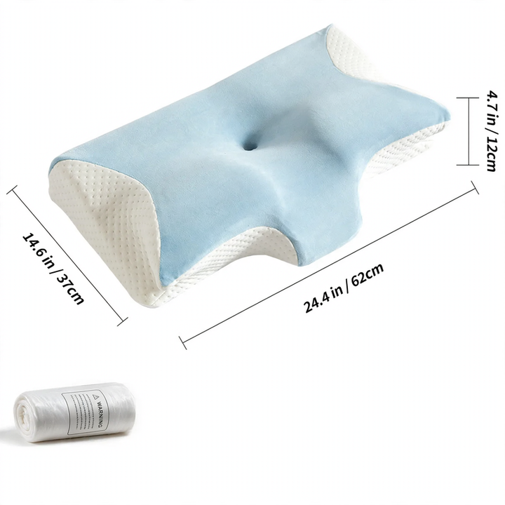Contoured Butterfly Neck Pillow with Medium-Firm Support