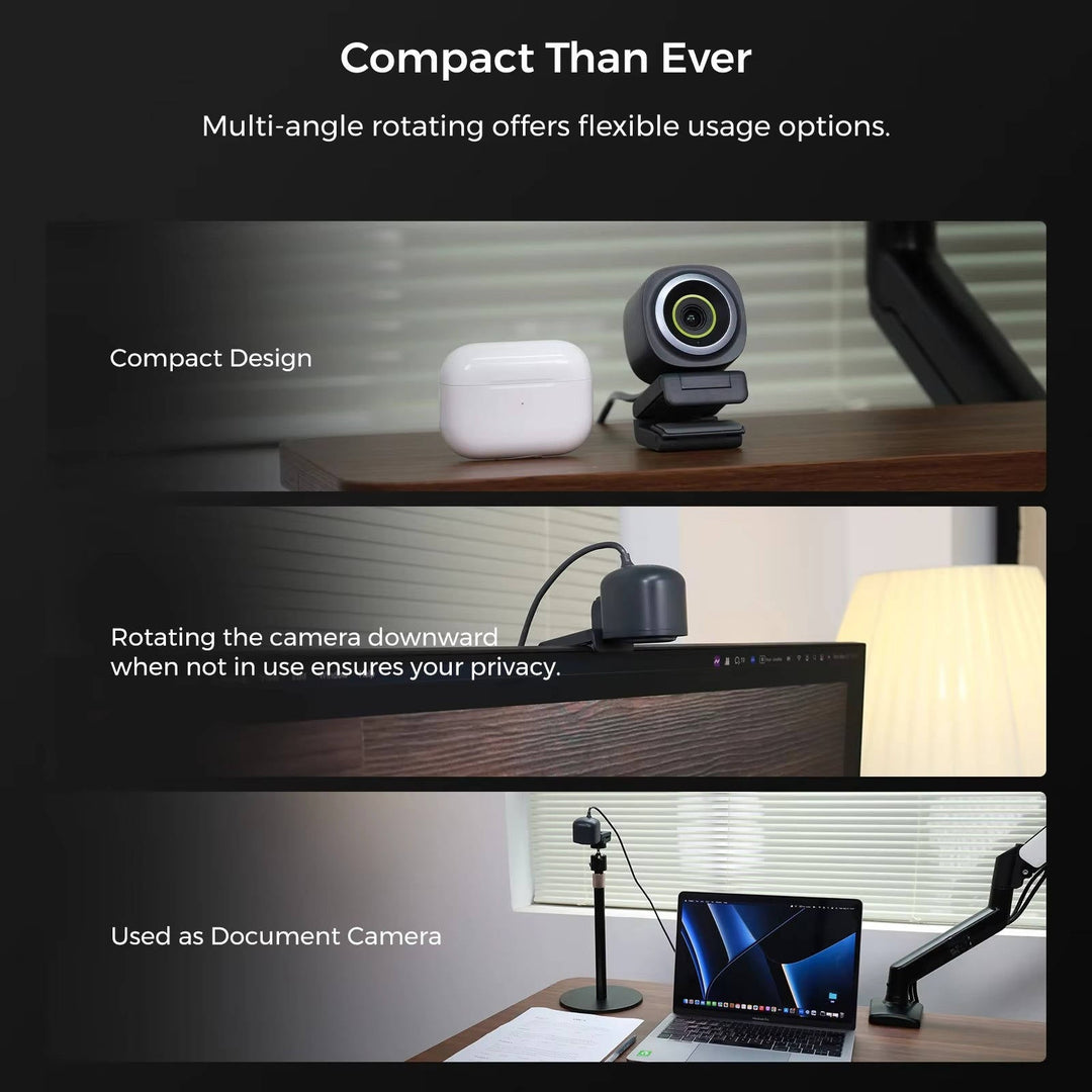 Harwelton™ Full HD 60fps USB Webcam with Autofocus and Noise-Cancelling Mic
