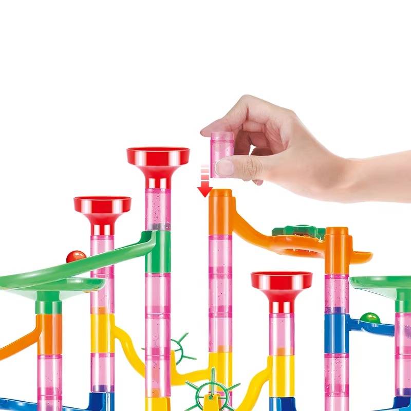 Harwelton™ 133-Piece Marble Run Set with Translucent Tracks and Marbles