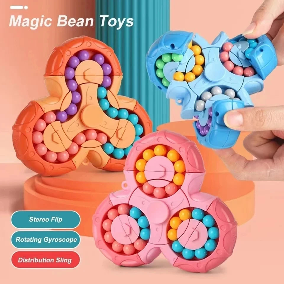 Six-Sided Rotating Bean Fidget Toy for Calm, Busy Hands