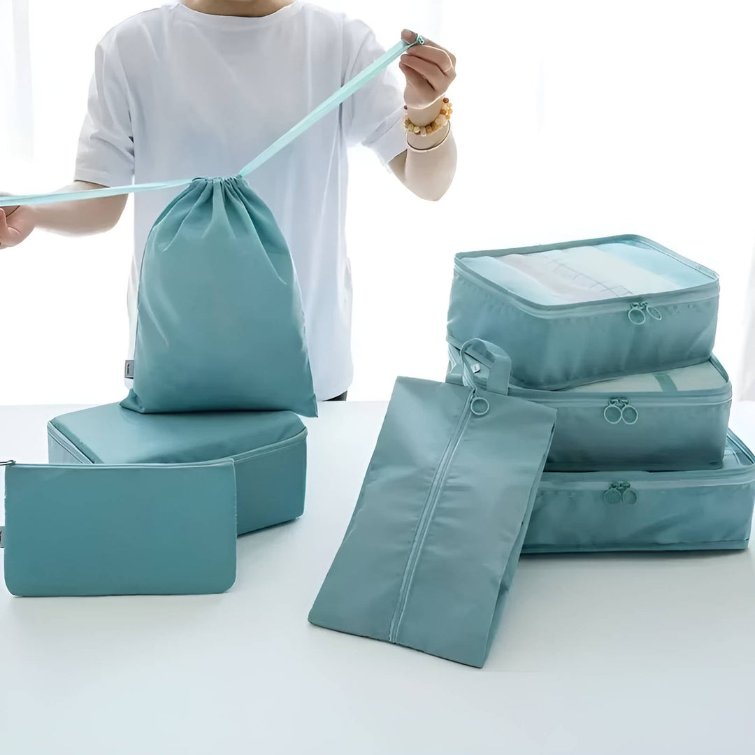 7-Piece Packing Cube Set with Mesh Windows for Travel