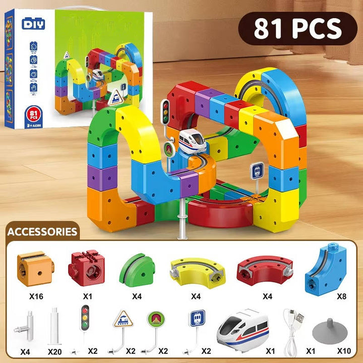 Magnetic Train Track Set with Rechargeable Electric Train