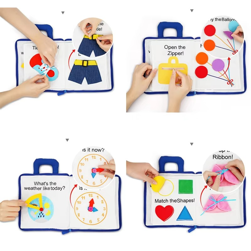 Montessori Soft Cloth Book for Babies with Crinkle Pages