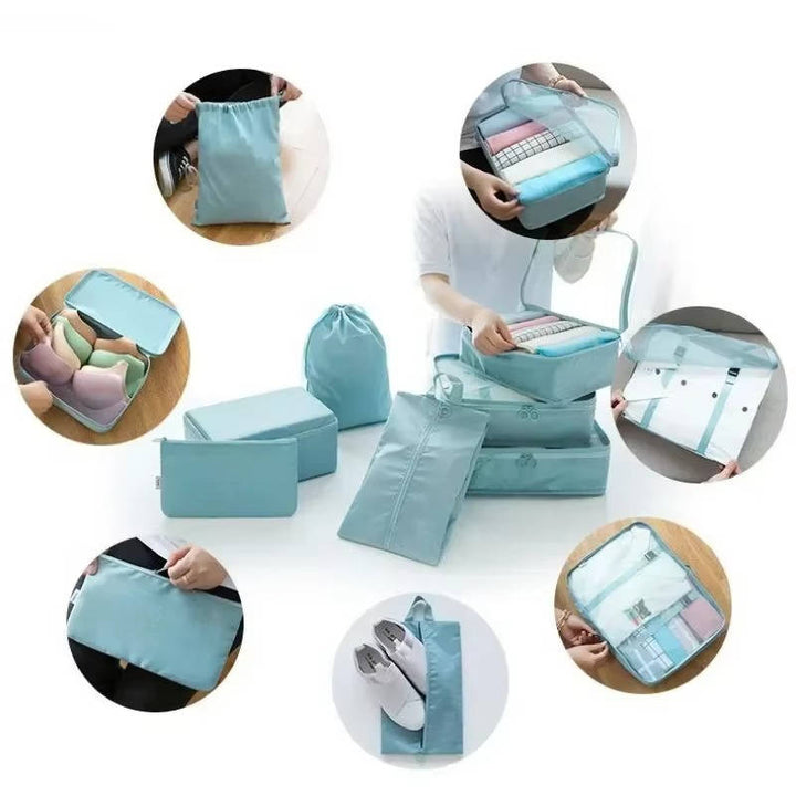 7-Piece Packing Cube Set with Mesh Windows for Travel