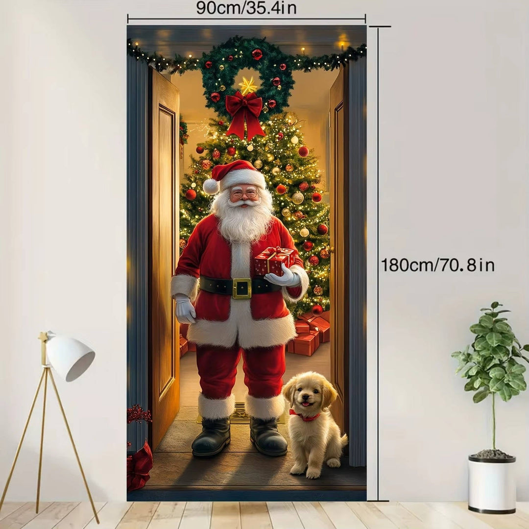 3D Christmas Front Door Sticker – Waterproof Peel and Stick
