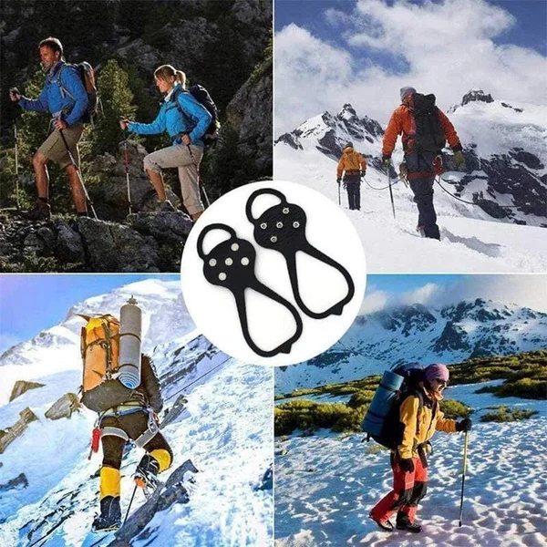 Anti-Slip Ice Grips for Shoes and Boots with Steel Spikes