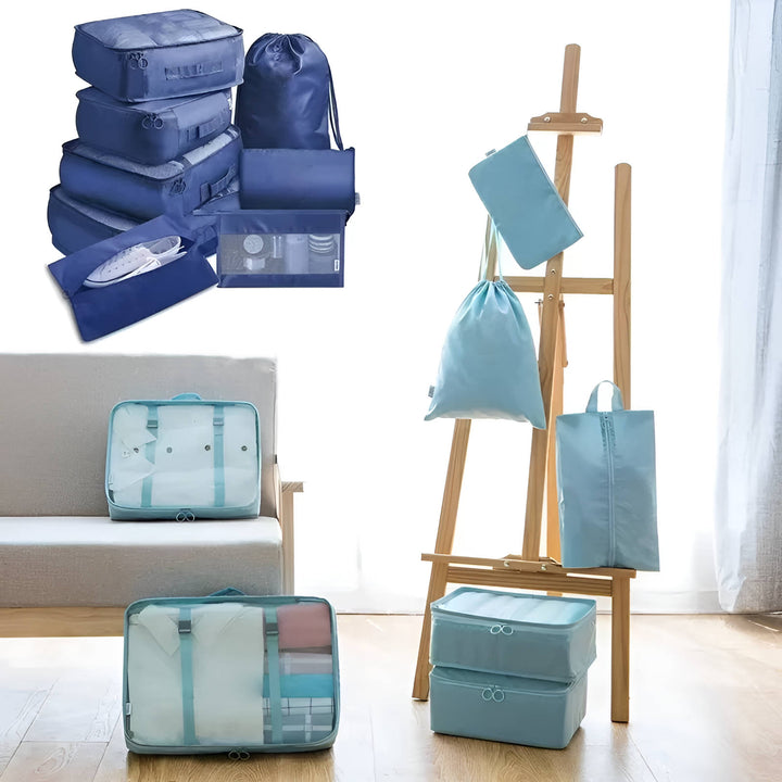 7-Piece Packing Cube Set with Mesh Windows for Travel