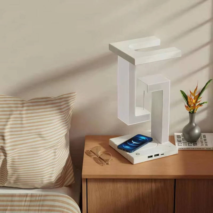 Floating Orb Desk Lamp with 10W Wireless Phone Charger