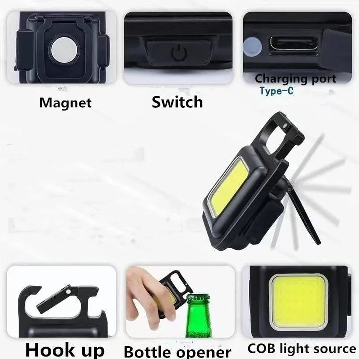 Mini 1800LM COB Keyring Torch with Magnetic Base