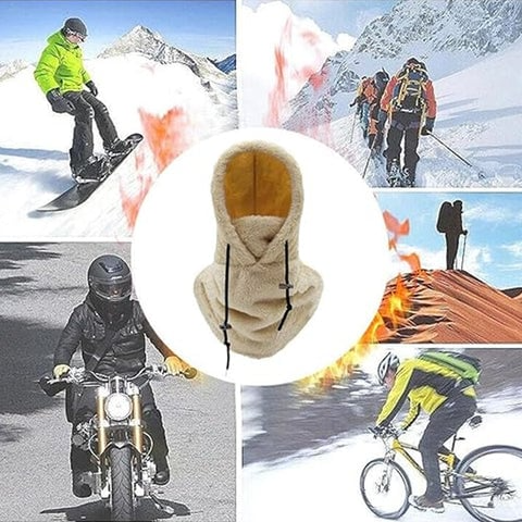 Sherpa Fleece Balaclava Hood with Full Face and Neck Cover