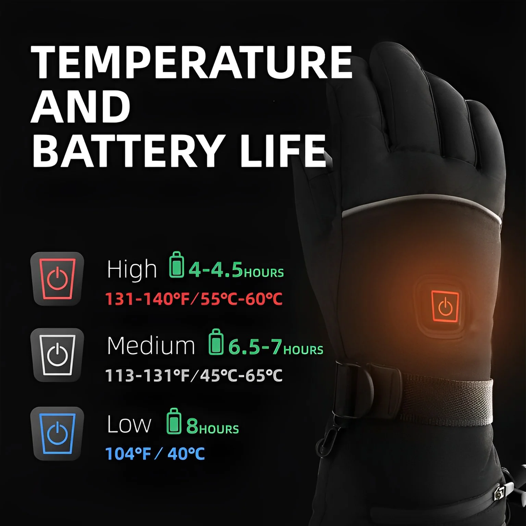 Rechargeable Heated Gloves with 3 Heat Settings