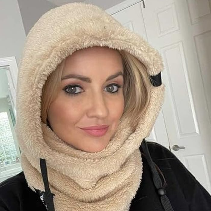 Sherpa Fleece Balaclava Hood with Full Face and Neck Cover