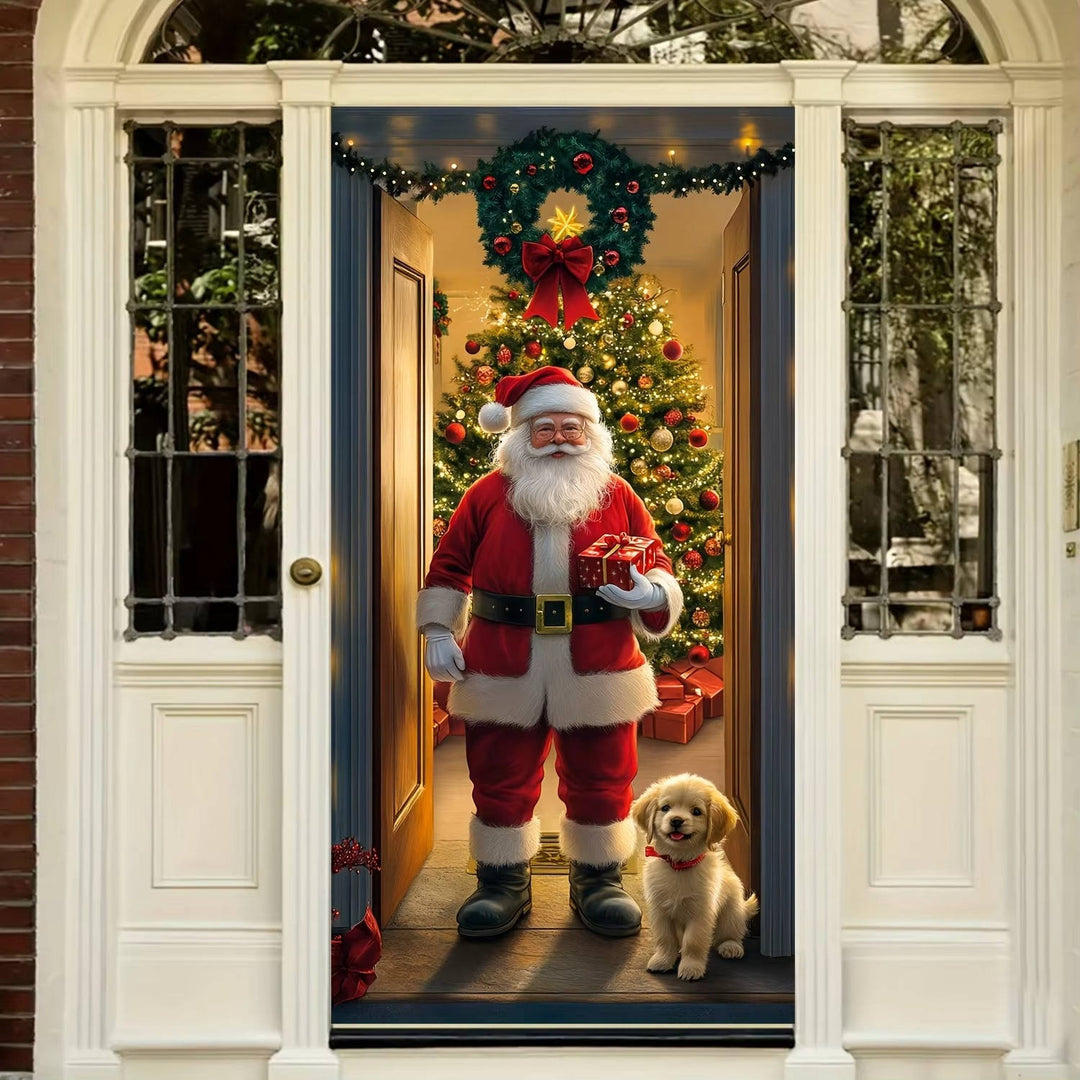 3D Christmas Front Door Sticker – Waterproof Peel and Stick