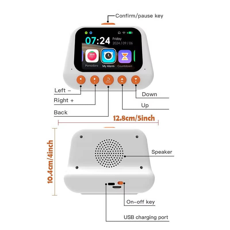 Harwelton™ AI Talking Alarm Clock for Kids with Sleep Sounds and Study Timer