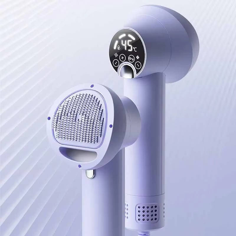 Quiet Pet Hair Dryer with Comb Brush and 4 Speed Settings