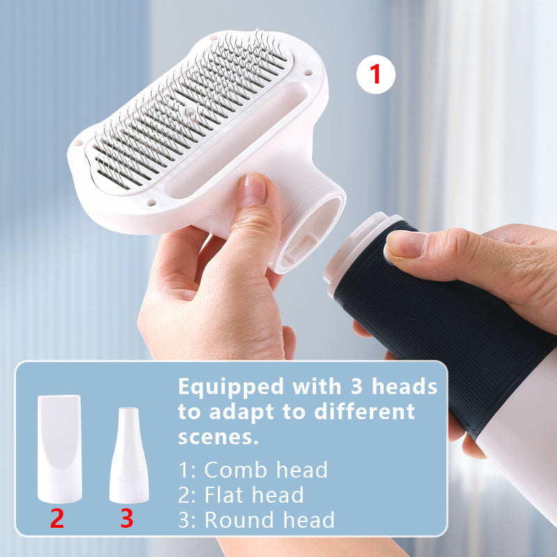 3-in-1 Dog Hair Dryer and Grooming Brush with 3 Heat Settings