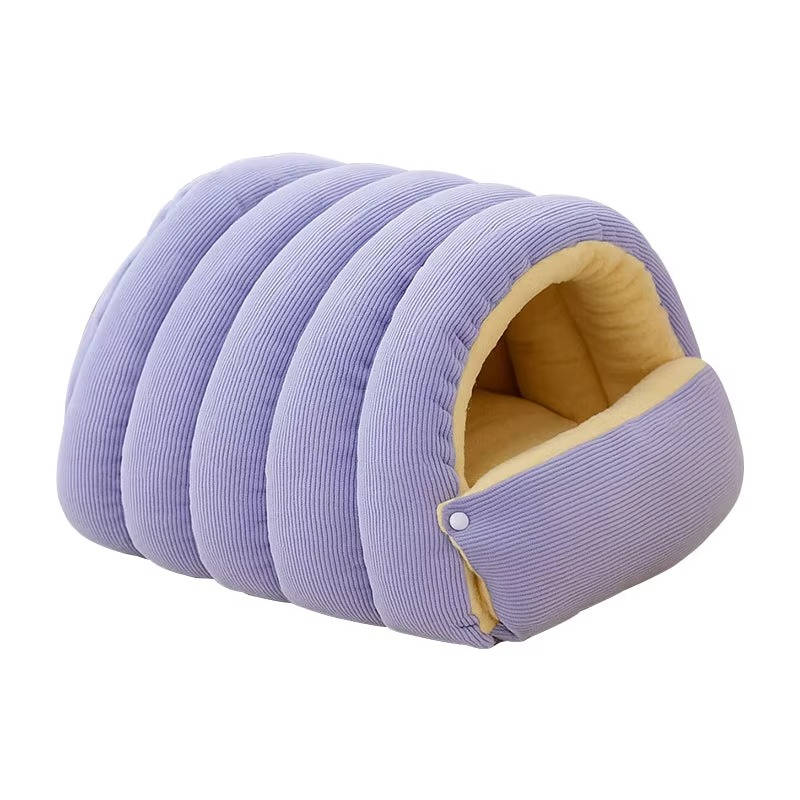 Enclosed Winter Cat Bed with Fleece Lining and Washable Cover