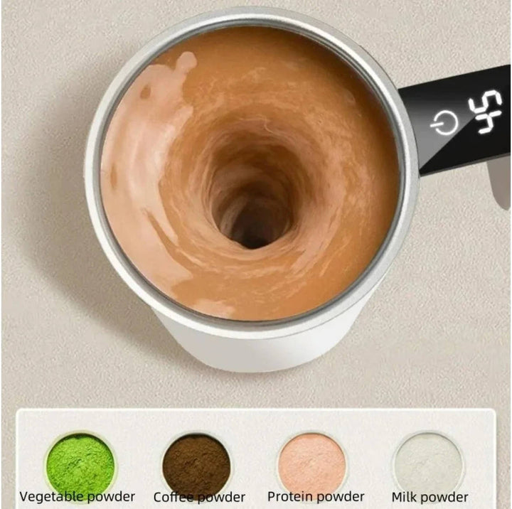 Self-Stirring Heated Travel Mug with Temperature Display