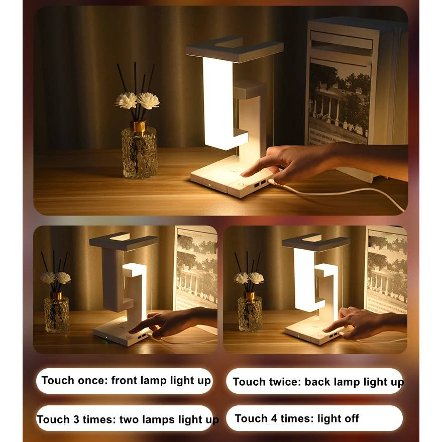 Floating Orb Desk Lamp with 10W Wireless Phone Charger