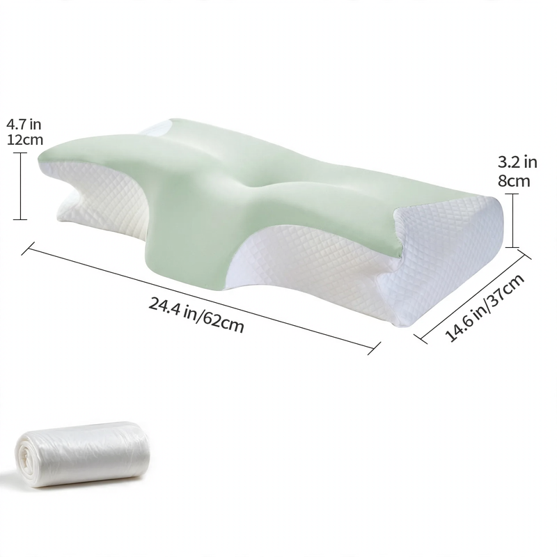 Contoured Butterfly Neck Pillow with Medium-Firm Support