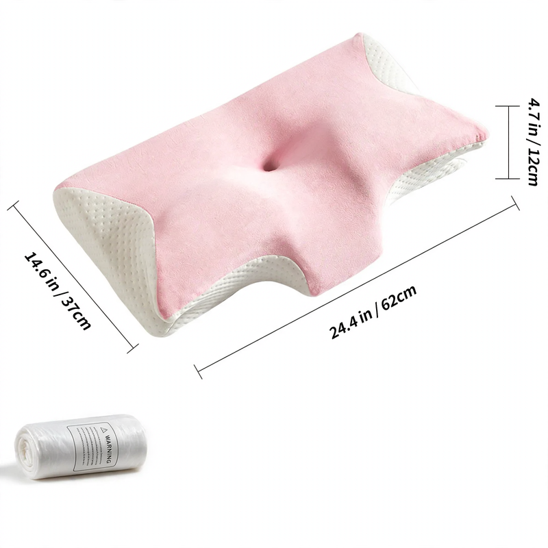 Contoured Butterfly Neck Pillow with Medium-Firm Support