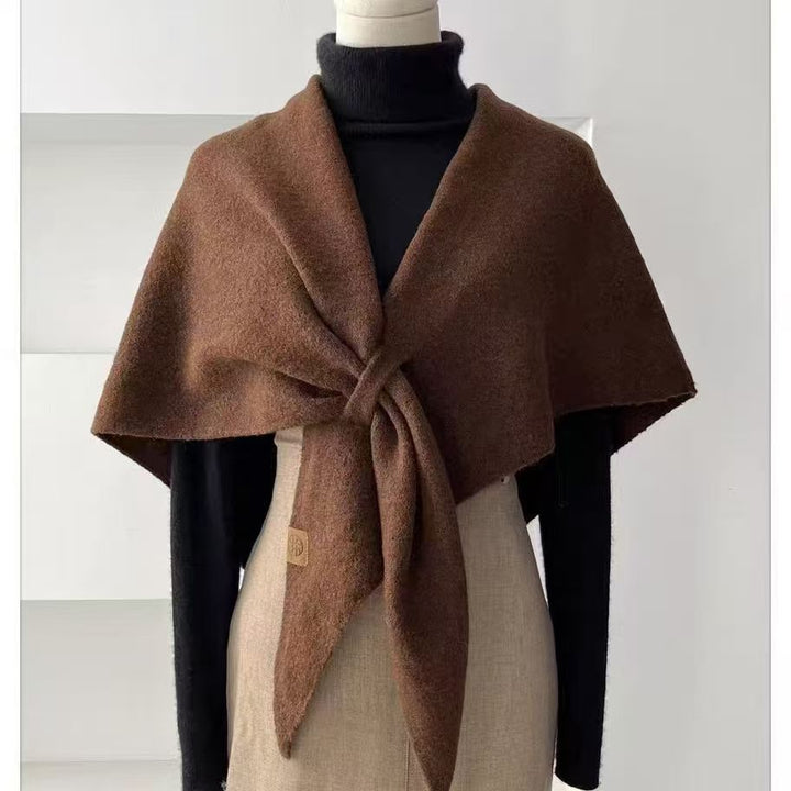 Ivory soft wool triangle shawl