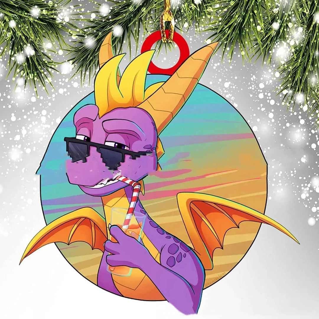 Acrylic Dinosaur Dragon Egg Christmas Tree Ornament – 8 cm