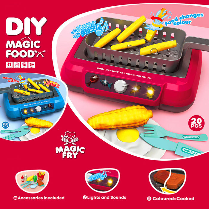 Harwelton Play Kitchen Set with Light-Up Hob and Colour-Changing Food