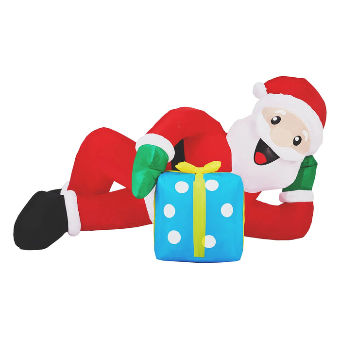 Harwelton 7ft Inflatable Lying Santa with Gift Box