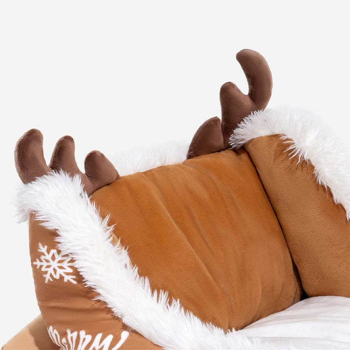 Sleigh-Shaped Dog Bed with Plush Faux Fur for Cosy Winters