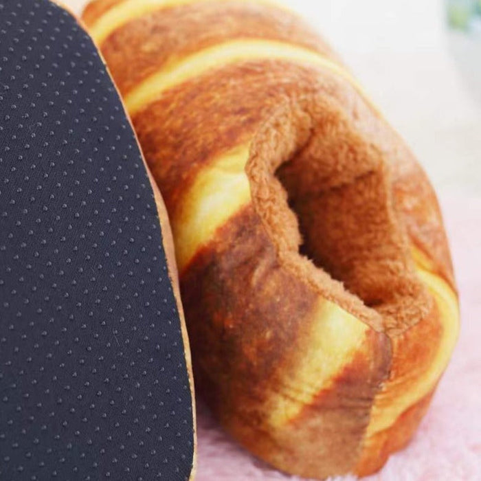 Harwelton™ Toast Bread Slippers with Plush Lining and Non-Slip Sole