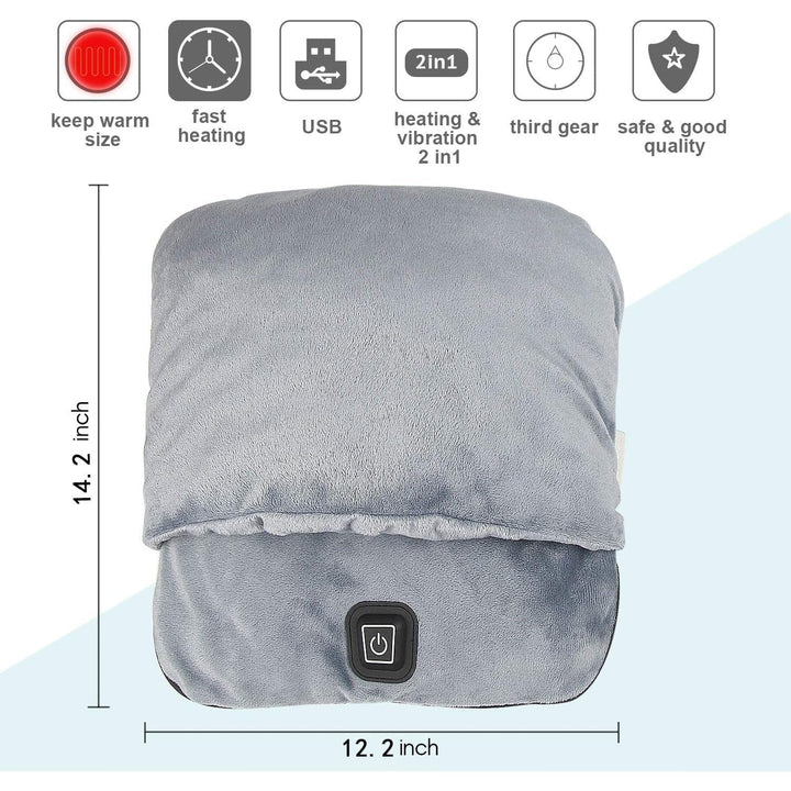 Harwelton™ Plush Heated Foot Warmer Pouch with Vibration Massage