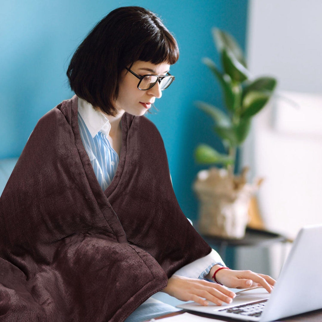 CozyHeat Electric Heated Flannel Blanket with Timer &amp; 6 Heat Levels