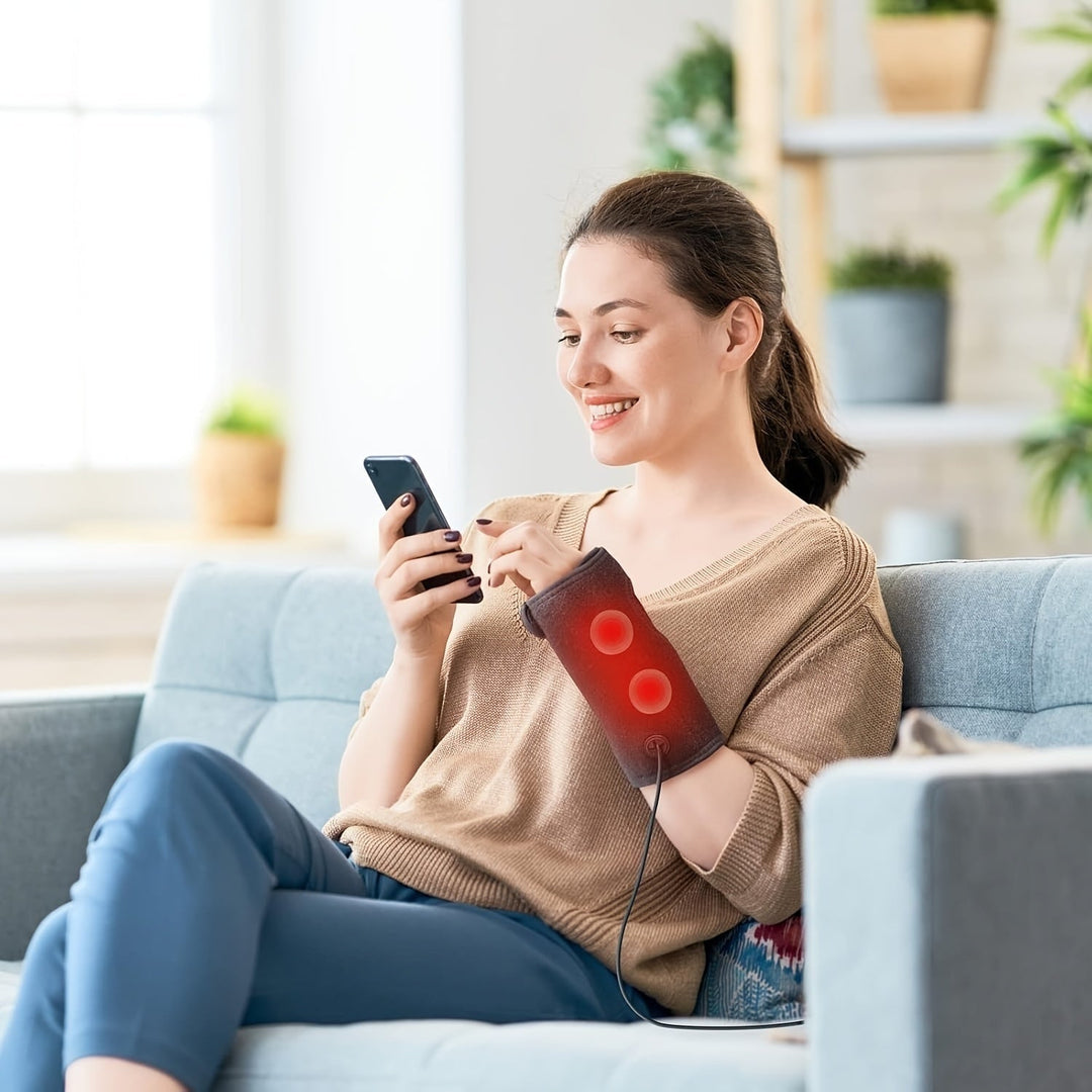 Heated Wrist Brace with Adjustable Strap and Remote