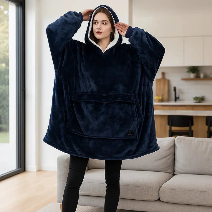 Harwelton™ USB Heated Blanket Hoodie in Soft Flannel with Front Pocket