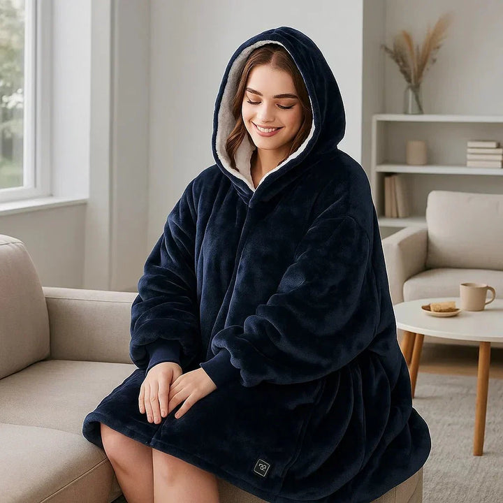 Harwelton™ USB Heated Blanket Hoodie in Soft Flannel with Front Pocket