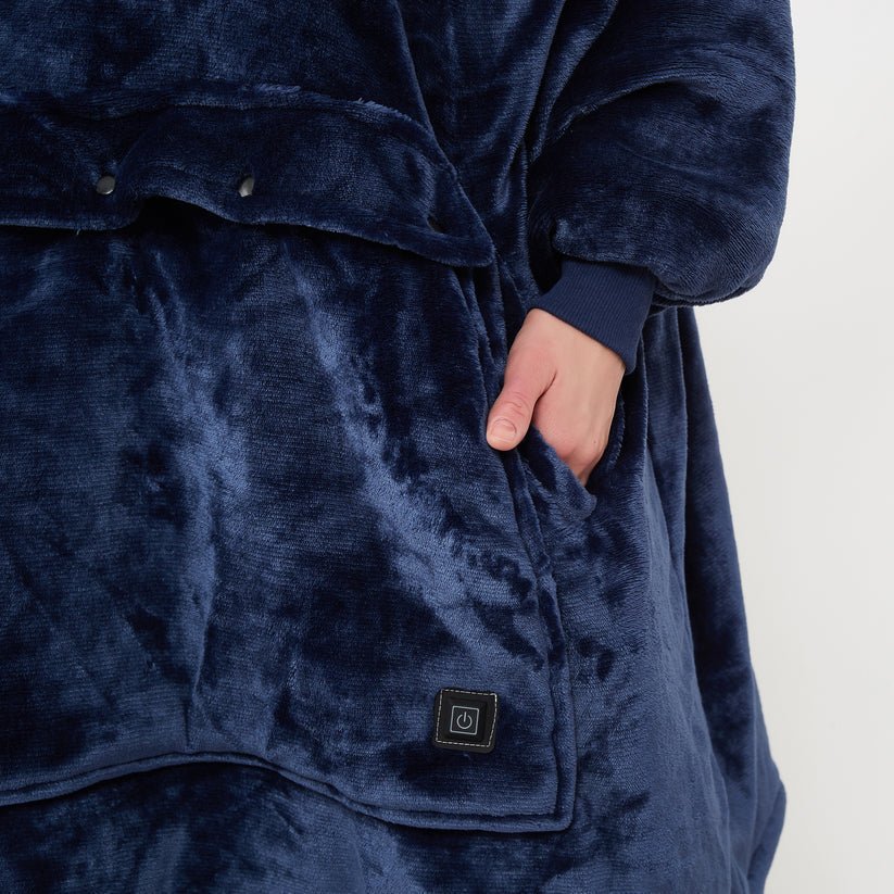 Harwelton™ USB Heated Blanket Hoodie in Soft Flannel with Front Pocket