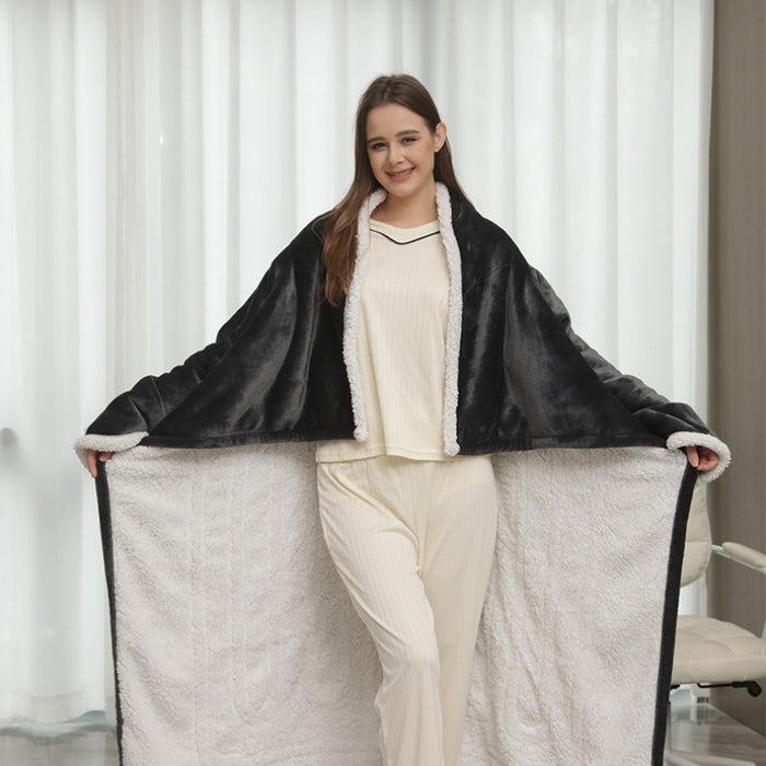 Harwelton Wearable heated blanket with sleeves and foot pocket