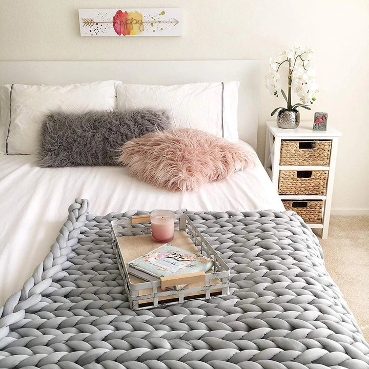 Chunky Knit Blanket, Super Thick and Cloud-Soft