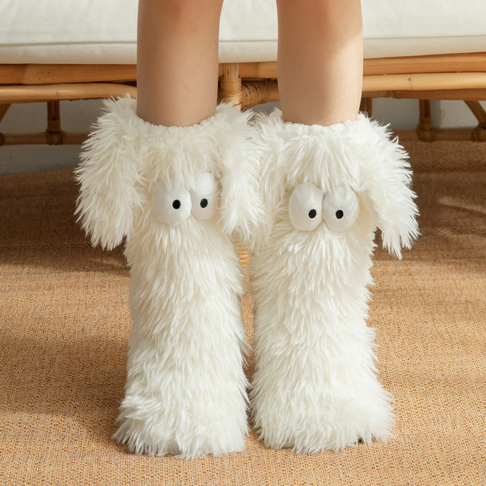 Harwelton Thick Plush Snow Socks with Cute Eyes